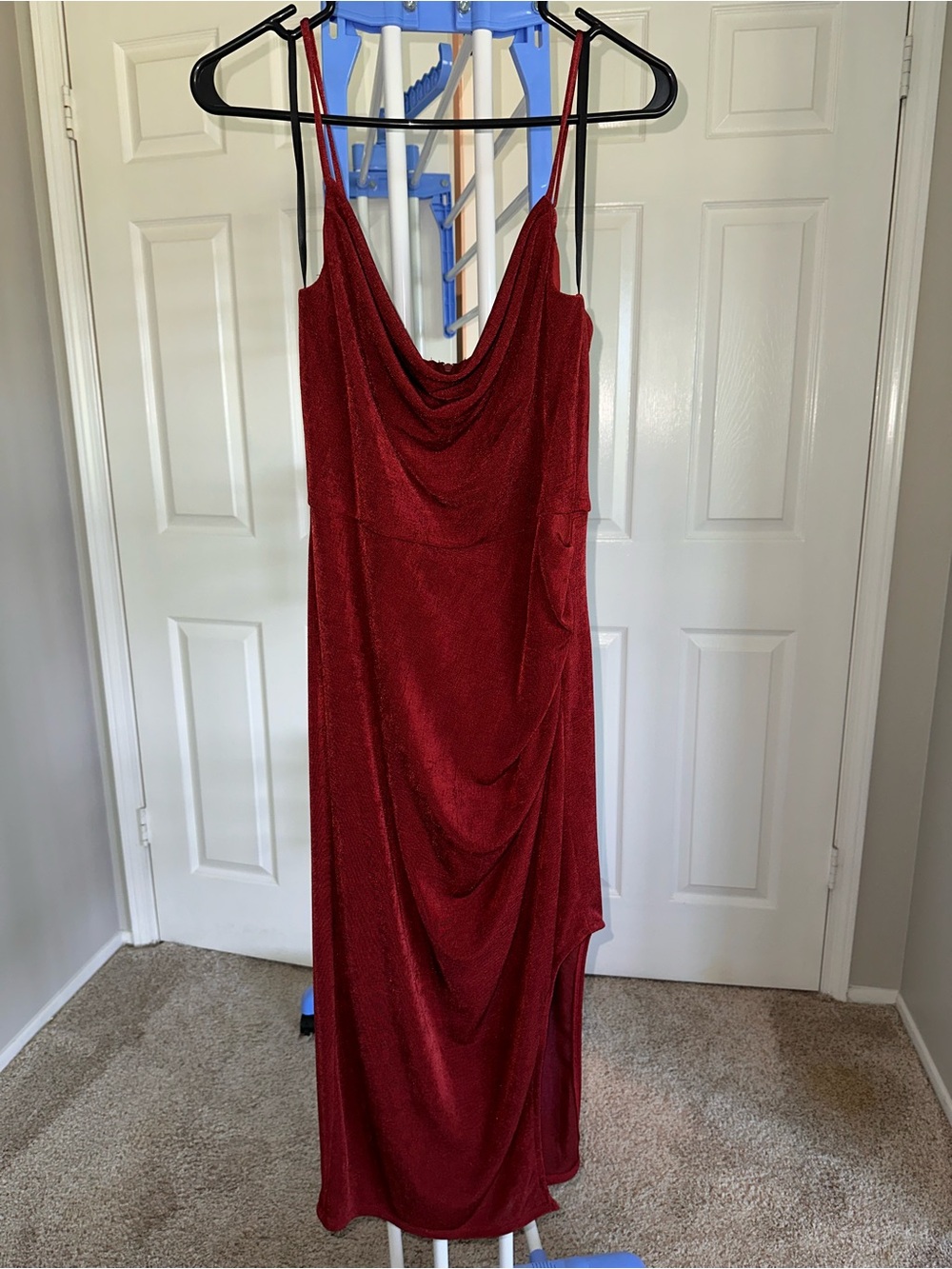 Red midi dress